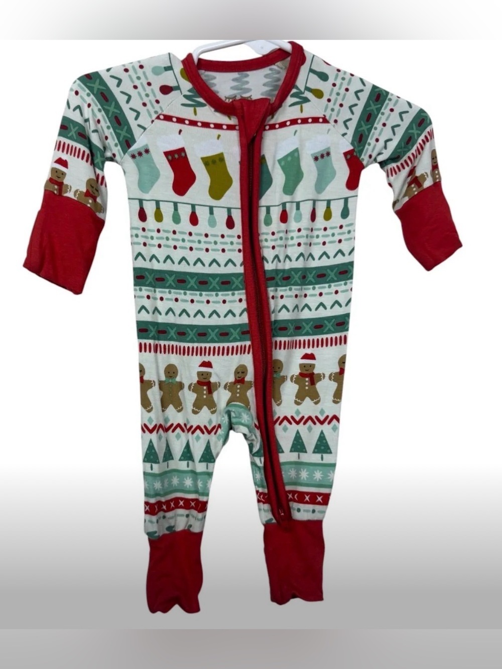 Little Sleepies Bamboo Gingerbread Fair Isle Zippy Preemie